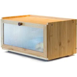 AINILE Bambus Brotkasten Holz Brotkästen - Brotbox zur Brotaufbewahrung Stylischer Bread box 40 x 25 x 20 CM