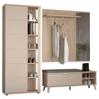 Stylife Garderobe , Eichefarben, Kaschmir , Holzwerkstoff , 5-teilig , 225x199x38 cm , Garderobe, Garderoben-Sets & Garderoben-Serien, Garderoben-Sets