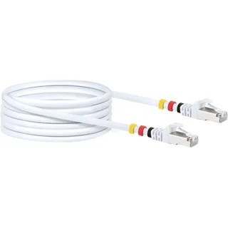Schwaiger® CAT7 Netzwerkkabel S/FTP inkl. 3 Farbclips - Weiß 20,0 m