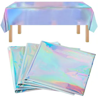 3 Stück Bunt Glitzer Tischdecke Plastik Tischdecken für Biertische, Partytischdecken Geburtstag, Wasserdicht Party Tischdecken für Geburtstag Festival Bierzeltgarnitur Party(274 x 137 cm)