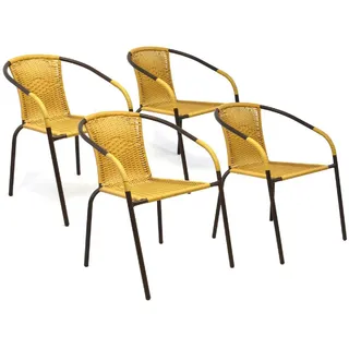 VCM Gartenstuhl-Set 53 x 60 x 73 cm braun/beige 4 St.