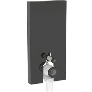 Geberit Monolith Sanitärmodul für Stand-WC, 101cm, Wasseranschluss seitlich, mit P-Anschlussstutzen, 131.003.SJ.6, Farbe: Glas schwarz / Aluminium schwarzchrom