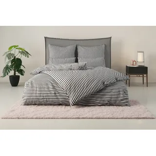 LeGer Home by Lena Gercke Linnea Streifendesign Grau 135 x 200 cm + 80 x 80 cm