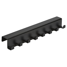Wesco Rack System Smart Hakenleiste 60 aus pulverbeschichtetem Aluminium, flexibel erweiterbar, in der Farbe: Schwarz, Maße: 208x36x36 mm, A74502010-62