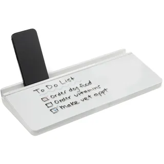 Amazon Basics – Schreibtisch-Whiteboard mit Organizer und Zubehör, 40.6 x 4.8 cm, Weiß