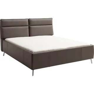 Polsterbett HOME AFFAIRE "Cozy Town", elephant, B:226cm H:108cm L:236cm, 100% Leder, Betten, Polsterbett, inkl. 7-fache Einlegetiefenverstellung & saugroboterfreundliche Höhe