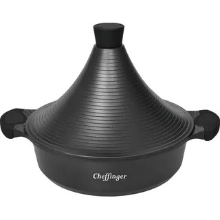 Aluguss Tajine Tagine Ø28cm Induktion Silikongriffe Gartopf Dampfgarer Bräter schwarz