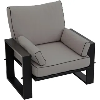 MKS Gartensessel Elba - Grau , Textil , 98x90x87 cm , Gartenmöbel, Loungemöbel, Loungesessel