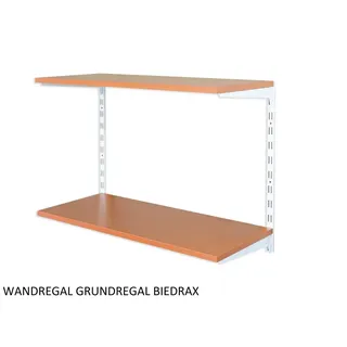 Biedrax Wandregal - Grundregal 40 x 80 x 50 cm, Farbe weiss - 2 Fachboden Kirsche