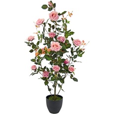 Bild Kunstbaum »Rosenbusch im Topf«, Kunstrosen Kunstpflanzen Rosenstrauch Deko Hochzeit, rosa