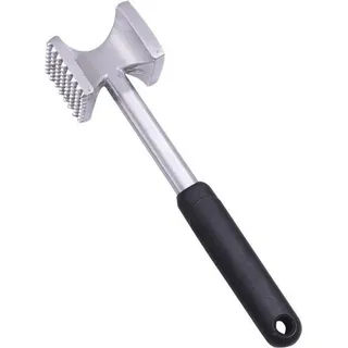 Fleischklopfer aus Aluminium - 23*6,4 cm - Fleischklopfer - Fleischhammer - Küchenutensil - Fleischklopfer mit doppelten Schlagflächen - Ideal, um Fleisch zarter zu machen - Silberfarben - Zubehör für den Grill - Geeignet für Schnitzel, Steaks und Hackfleisch