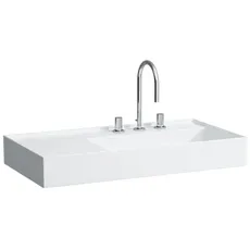 Laufen Kartell Aufsatzwaschtisch, Ablage links, 1 Hahnloch, ohne Überlauf, 900x460mm, H818339, Farbe: Snow (weiß matt)