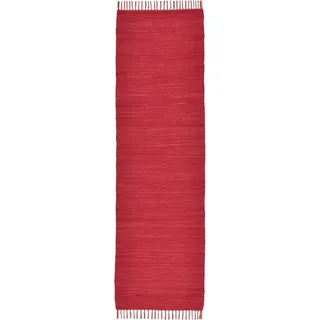 Zaba THEKO Teppich »Happy Cotton Fleckerl, handgewebt« rechteckig 5 mm Höhe Flachgewebe, reine Baumwolle, meliert, mit Fransen, auch als Läufer, rot