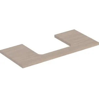 Geberit ONE Waschtischplatte, Ausschnitt mittig, für Aufsatzwaschtisch, 105x3x47cm, 505.284.00.5, Farbe: Eiche / Melamin Holzstruktur