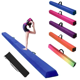 Alondy Gymnastik Faltender Schwebebalken, Balance Balken, Balance Fitness Ausrüstung für Kinder, Training Turnen Übung (275 cm, Blau)