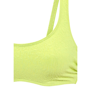 Bustier-Bikini-Top S.OLIVER "Oana", Damen, Gr. 38, Cup B, grün (limette), Microfaser, Strukturmuster, Bikini-Oberteile Bustier-Bikini-Top, mit Bügel, Topseller