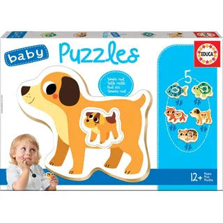Educa - Haustiere, Baby Puzzleset mit 5 Puzzles für Kinder ab 12 Monaten (17573)