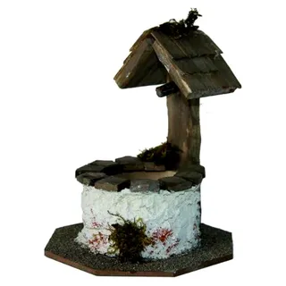 Krippenzubehör, runder Brunnen, Höhe 9 cm