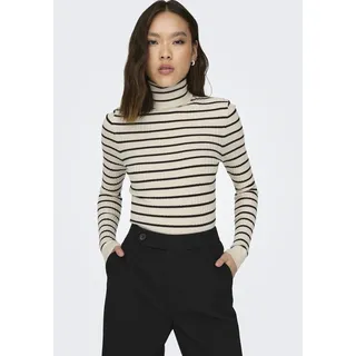 Only Rollkragenpullover Schwarz / Weiß S