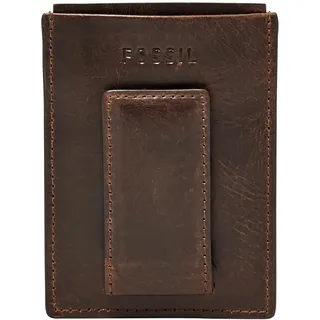 Fossil Portemonnaie für Herren Derrick, Leder Kartenetui braun L 7 cm x B 1 cm x H 9,5 cm ML3812201