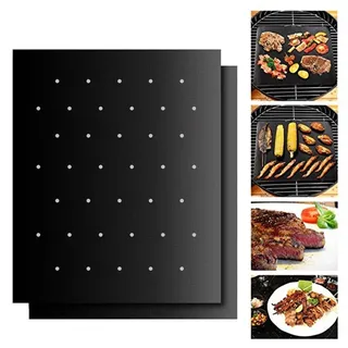 1x gelochte Grillmatte antihaft BBQ Grillfolie Unterlage unterlage Bratfolie