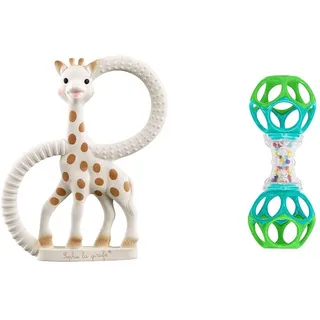 Vulli - Frische-Touch - Sophie La Girafe - Beißring frisch & Bright Starts, Oball, Greifling Ball Rassel Spielzeug für unterwegs, Interaktives Babyspielzeug