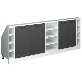 Vicco Dachschrägenschrank-Set Rion Anthrazit Landhaus 5er Set , Holzwerkstoff , 10 Fächer , Rechteckig , 210x83.8x46 cm , Kleinmöbel, Kommoden, Kommoden