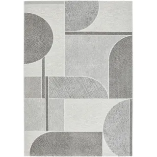 Webteppich , Grau, Hellgrau, Dunkelgrau, Braun , Textil , Abstraktes , rechteckig , 80x150 cm , Oeko-Tex® Standard 100 , für Fußbodenheizung geeignet , Teppiche und Böden, Teppiche, Webteppiche