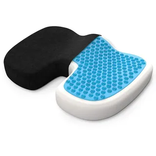 bonmedico Sitzkissen orthopädisch - Memory Foam Gel Steißbeinkissen - Ergonomisches Sitzkissen für Auto & Bürostuhl, Rollstuhlkissen - Wellness Schwarz Velours (Standard)