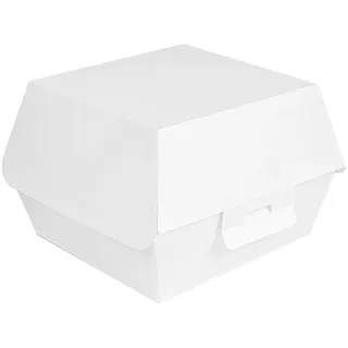 50 Stück - Hamburger Muscheln 'Thepack' 230 g/m2 13 x 12,5 x 9 cm, Weiß, Nano-Micro