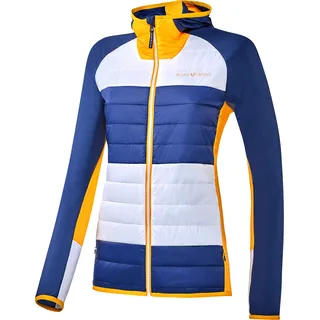 BLACK CREVICE - Damen Hybrid Sportjacke/Fleecejacke | Farbe: Navy/Gelb | Größe: 36 - Blau, Gelb, Weiß