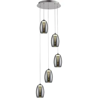 Brilliant Metropolis 5-flg. Ø 33 cm grau/Glas, Metall