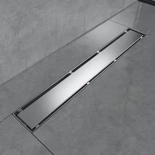 EMKE Duschrinne 50cm Edelstahl Duschablauf Flach, Siphon mit Geruchsstop/Haarsieb Randablauf,2-1 in Design Seitenreihendesign Duschablauf Ablaufrinne Dusche Duschabfluss für Badezimmer