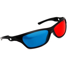PRECORN 3D Brille rot/Cyan hochwertige 3D Brille (3D-Anaglyphenbrille) für 3D PC-Spiele Filme UVM.