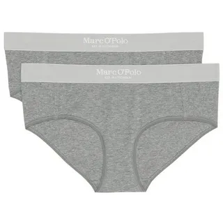 Marc O'Polo Marc O ́Polo Women's Iconic Rib 2-Pack Panty Hipster Panties, Grey, Large