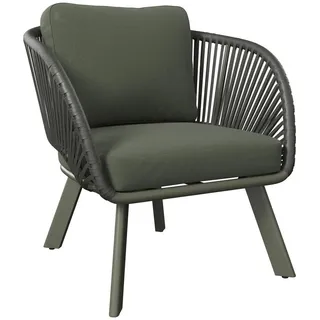 Ambia Garden Loungesessel , Grün , Metall, Textil , Füllung: Schaumstoff , Rundrohr , 83x77x82 cm , Gartenmöbel, Loungemöbel, Lounge-Serien