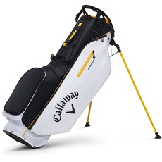 Callaway Golf 2022 Fairway C Standtasche, Doppelriemen, schwarz/weiß/goldfarben