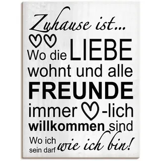 Artland Wandbild »Wo die Liebe wohnt« Sprüche & Texte 1 Stk. tlg. als Leinwandbild, Poster in verschied. Größen, grau