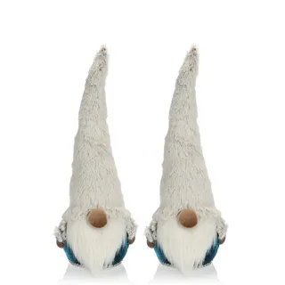 COM-FOUR com-four® 2X Premium Weihnachts-Wichtel für die Weihnachtsdeko - skandinavische Figur als Dekoartikel - schwedischer Gnom-Aufsteller als Tischdeko - Sammlerfigur - Santa Claus mit Styroporkörper