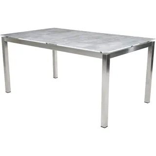 Greemotion Tisch Sydney, Edelstahl, Glas-Keramik-Platte, ca. 160 x 74 x 90 cm, Silber/Grau