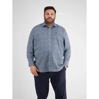 Lerros Langarmhemd »LERROS Herrenhemd in Übergrößen, floral bedruckt blau