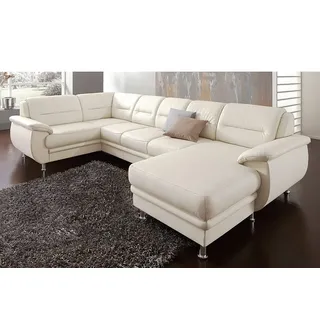 sit&more Wohnlandschaft »Mailand U-Form, B: 312 cm« optional Bettfunktion, weiß,