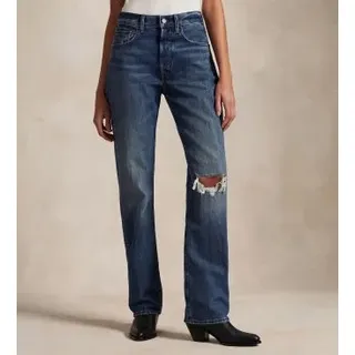 Polo Ralph Lauren für Damen. 211969401001 Relaxed Straight Fit Jeans mit hohem Bund blau (25/32), Lässig, Baumwolle, Denim