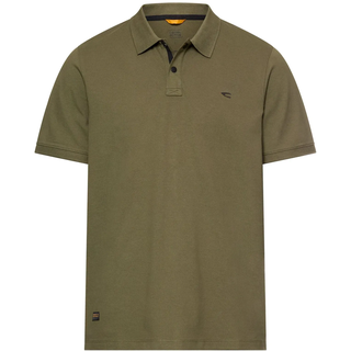 Poloshirt CAMEL ACTIVE, Herren, Gr. XXL, deep olive, Jersey, Obermaterial: 95% Baumwolle, 5% Elasthan, unifarben, normal hüftbedeckend, Rundhals, Bündchen, Shirts Poloshirt, kurzarm, mit Logo-Stickerei