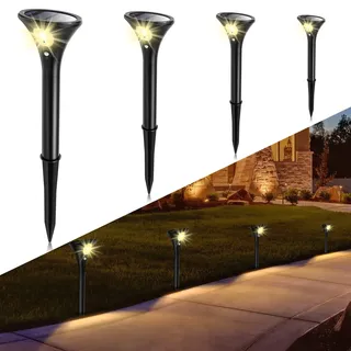 Solarlampe für Außen, Solarleuchten Garten LED mit Bewegungsmelder 2 Modi IP65 Wasserdicht Wegeleuchten Auto Ein/Aus für Garten, Terrasse, Pfad, Rasen
