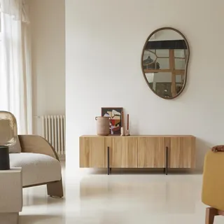 Honorine - Niedriges Buffet aus massivem Teakholz 165 cm