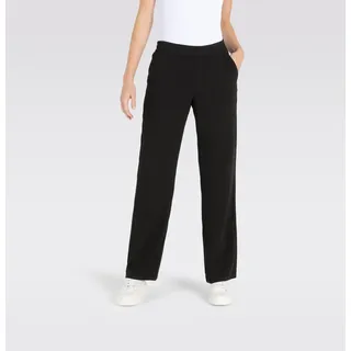 Bootcuthose MAC "CHIARA", Damen, Gr. 46, Länge 30, schwarz (schwarz 0231l), Flanell, Obermaterial: 100% Polyester, bootcut fit lang, Hosen Bootcuthose, Bootcut-Form in figurbetonter Form