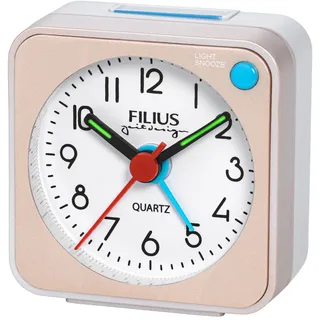 FILIUS zeitdesign Quarzwecker Wecker, Reisewecker, Schlafzimmer, Leuchtzeiger,schleichende Sekunde