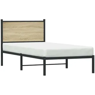 vidaXL Metallbett ohne Matratze Sonoma-Eiche 80x200 cm - Braun