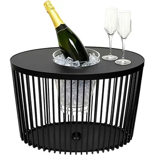 Beistelltisch COOTAB COOLER TABLE "3-in-1 Loungetisch mit Acryl-Kühler Stockholm 46 cm schwarz", schwarz, B:35cm H:46cm, Tische, Beistelltisch, Wetterfest, Pflegeleicht, Hitzebeständig, Stapelbar